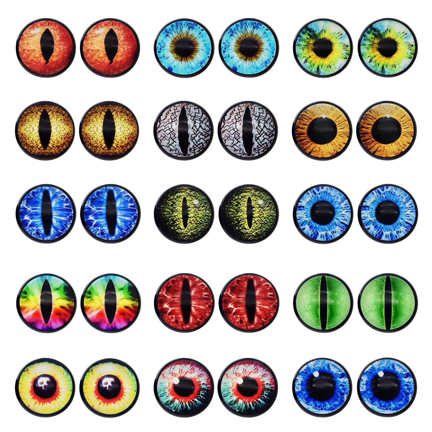 15pairs Sew on Eyes for Stuffed Animals Bear Crochet Amigurumi Buttons Crafts Accessories Plush Doll Dragon Eye Glass Pupil Eyeball