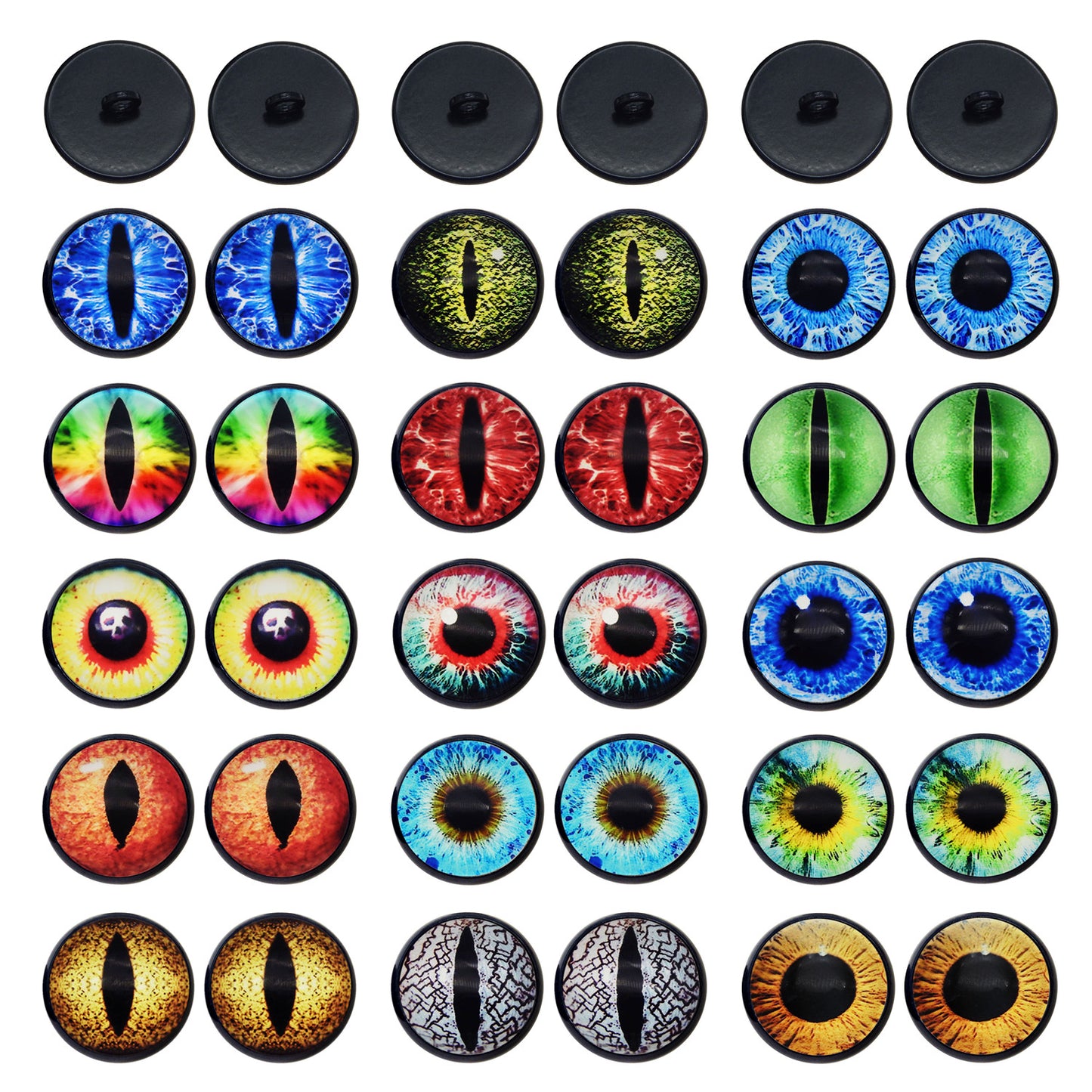 15pairs Sew on Eyes for Stuffed Animals Bear Crochet Amigurumi Buttons Crafts Accessories Plush Doll Dragon Eye Glass Pupil Eyeball