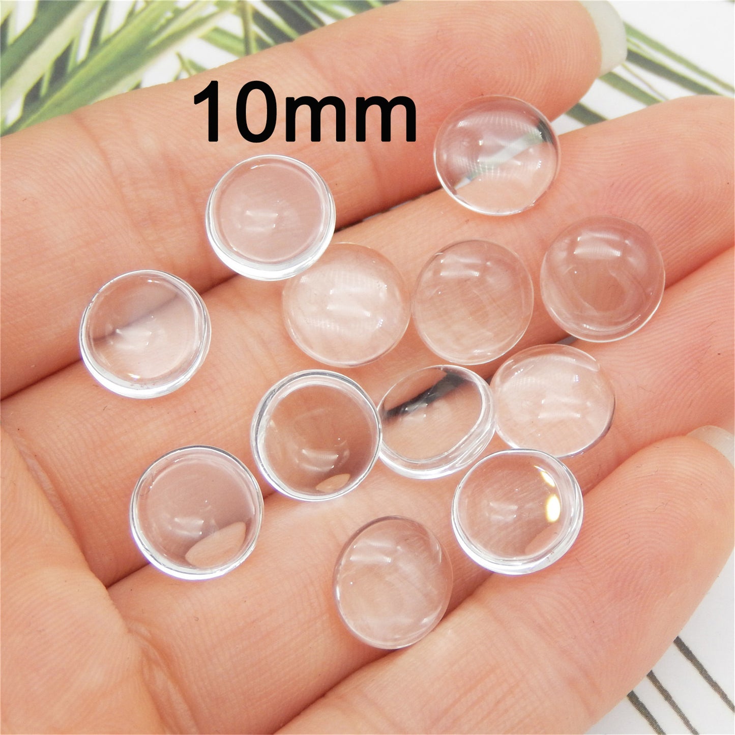 Transparent Glass Cabochons Clear Round Flat Back Dome Tile Cabochon Covers for Cameo Photo Pendant Jewelry Making