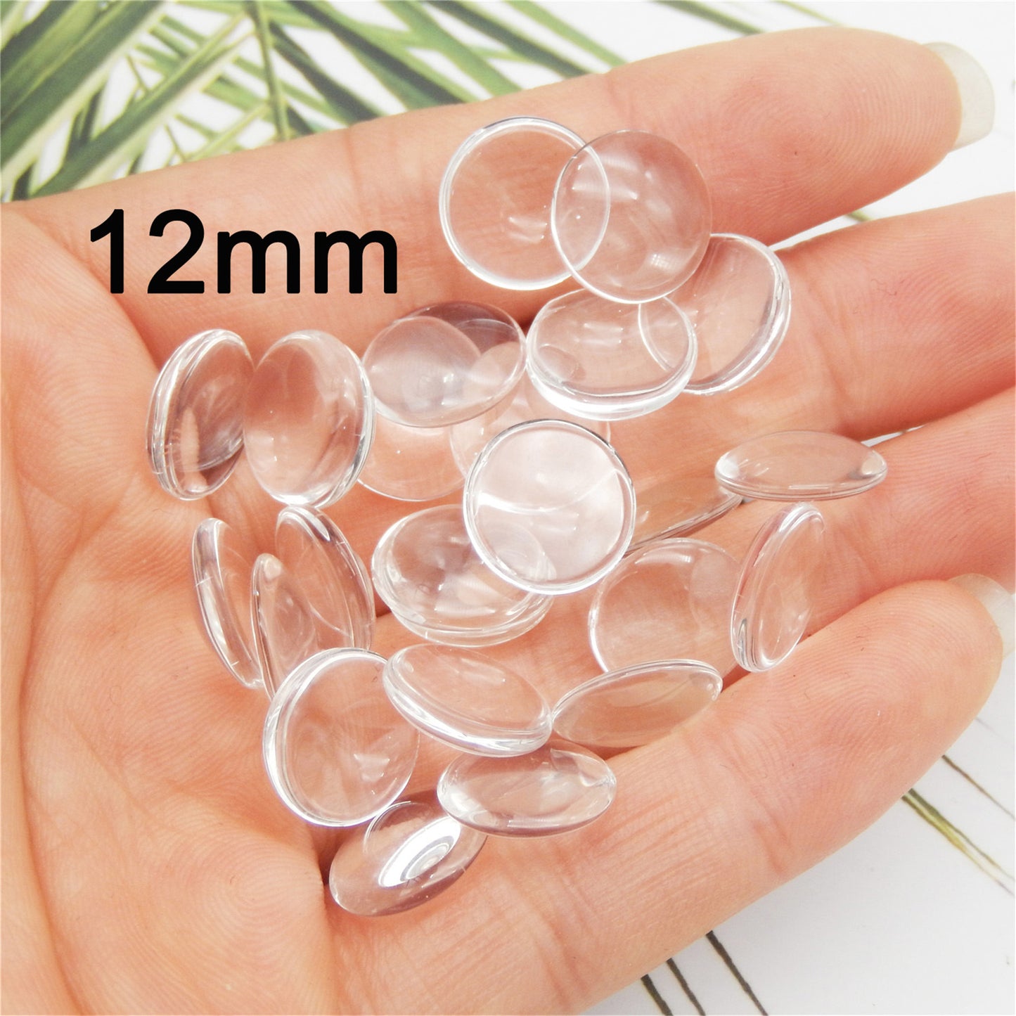 Transparent Glass Cabochons Clear Round Flat Back Dome Tile Cabochon Covers for Cameo Photo Pendant Jewelry Making