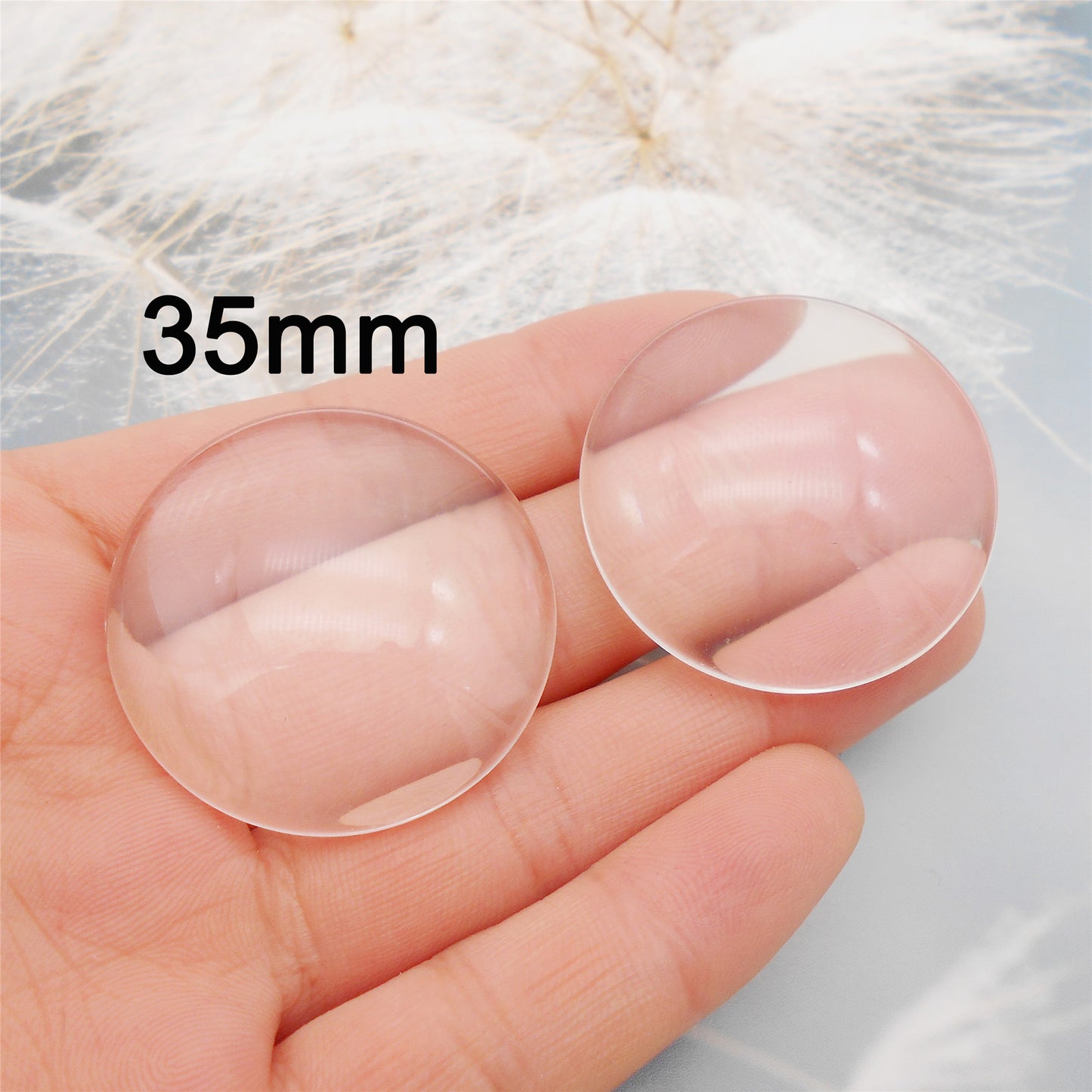 Transparent Glass Cabochons Clear Round Flat Back Dome Tile Cabochon Covers for Cameo Photo Pendant Jewelry Making