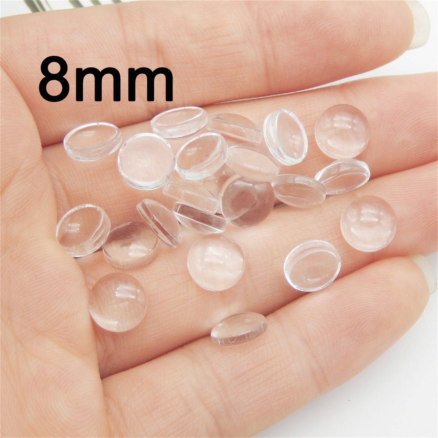 Transparent Glass Cabochons Clear Round Flat Back Dome Tile Cabochon Covers for Cameo Photo Pendant Jewelry Making