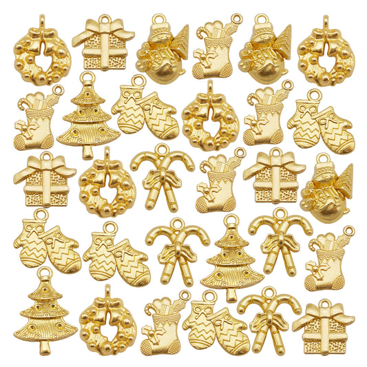 100 Grams Mixed Alloy Christmas Collection Charms for Jewelry Pendants Necklace Earrings Bracelet Making Home Decoration DIY Craft Accessory