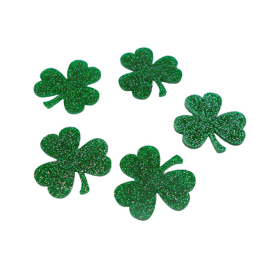 30pcs Three Leaf Clover Acrylic Shamrock St. Patrick's Day Green Pendant  for Jewelry Necklace Bracelet Earring Making Keychain Bookmark DIY Craft Findings