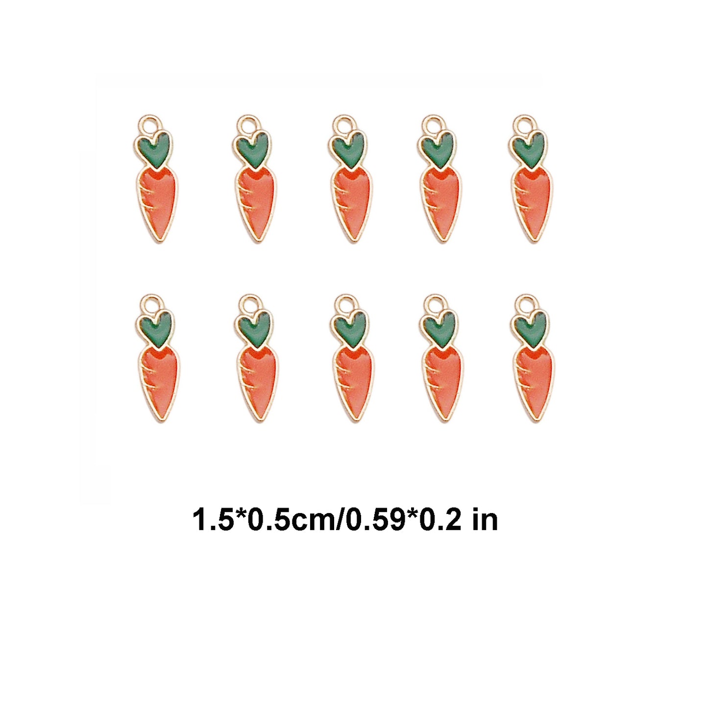 100pcs Enamel Carrot Charms Alloy Bunny  Easter Charms for Jewelry Making Necklace Earrings Keychain Bookmark DIY Craft Findings