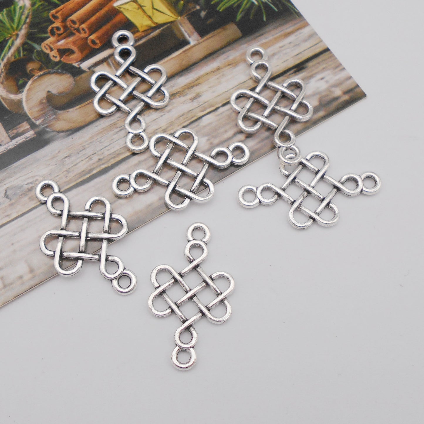 30pcs Antique Silver Alloy Chinese Knot Celtic Knot Celtic Knot Pendant