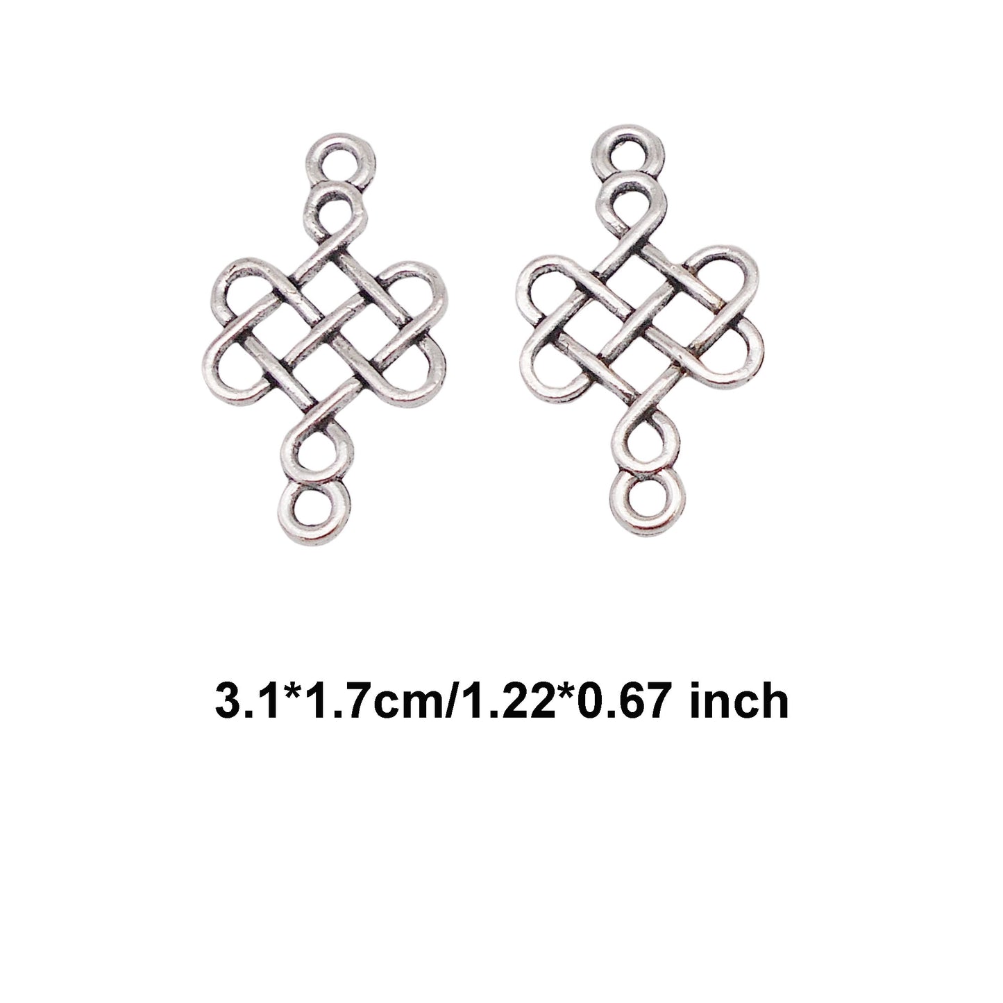 30pcs Antique Silver Alloy Chinese Knot Celtic Knot Celtic Knot Pendant