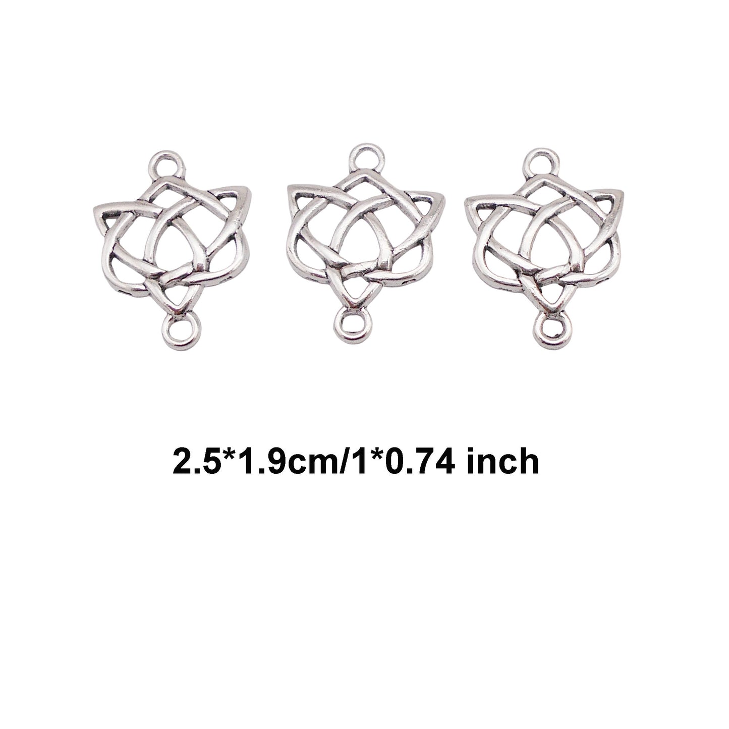 Antique Silver Alloy Chinese Knot Celtic Knot Celtic Knot Flower Link Pendant 30pcs/pack  Size 2.5*1.9cm