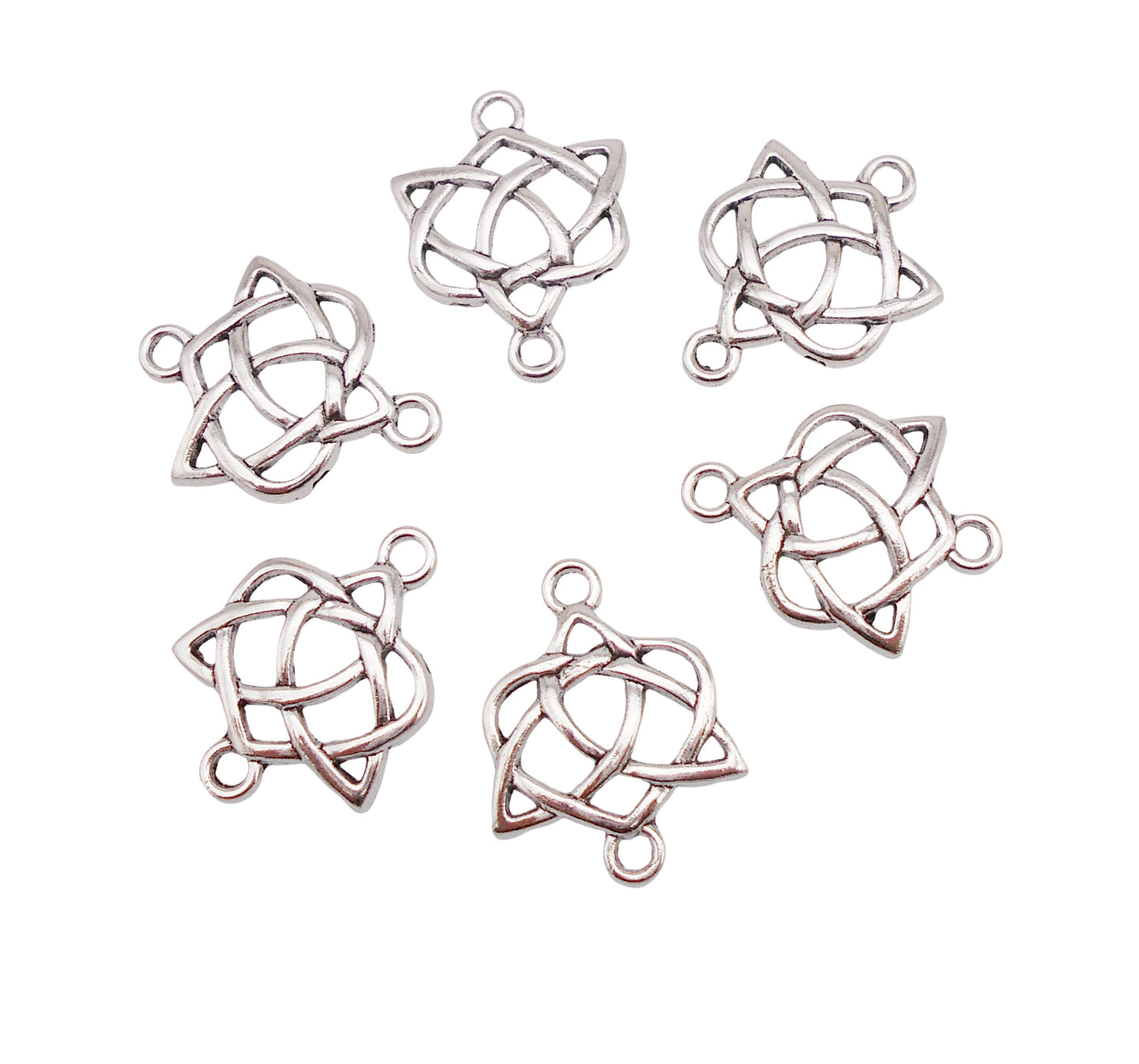 Antique Silver Alloy Chinese Knot Celtic Knot Celtic Knot Flower Link Pendant 30pcs/pack  Size 2.5*1.9cm