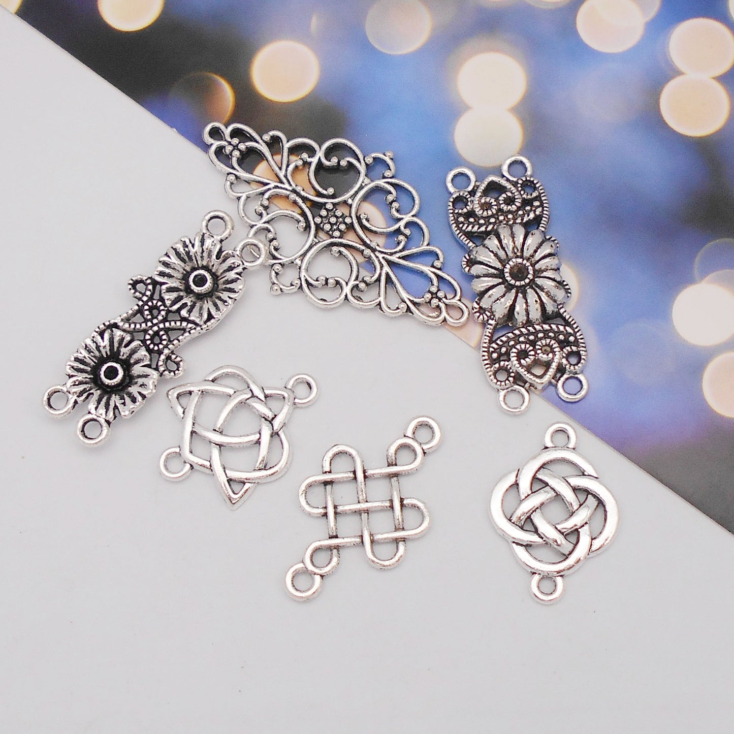 36pcs Mixed Antique Silver Alloy Chinese Knot Celtic Knot Celtic Knot Pendant for Jewelry Making DIY