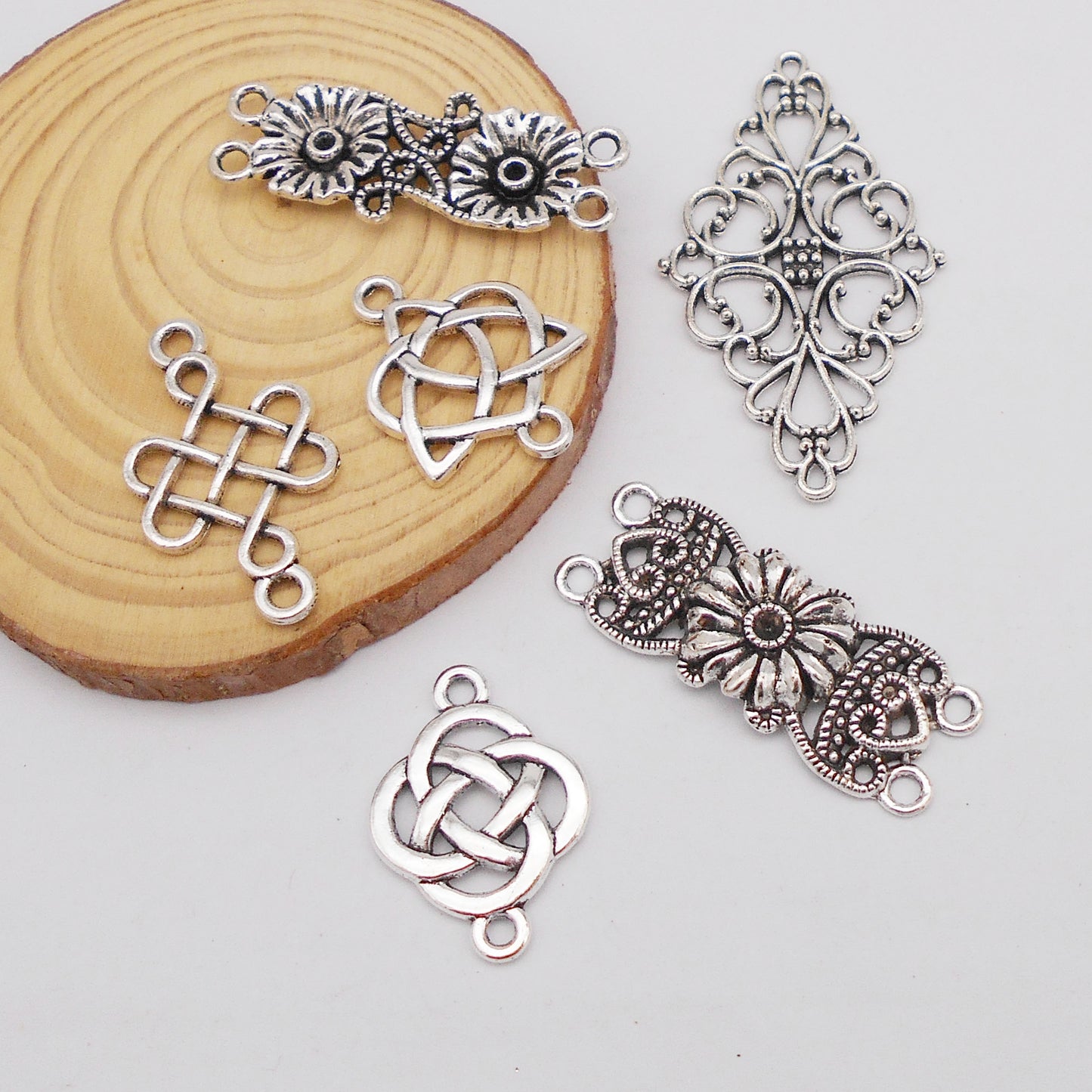 36pcs Mixed Antique Silver Alloy Chinese Knot Celtic Knot Celtic Knot Pendant for Jewelry Making DIY