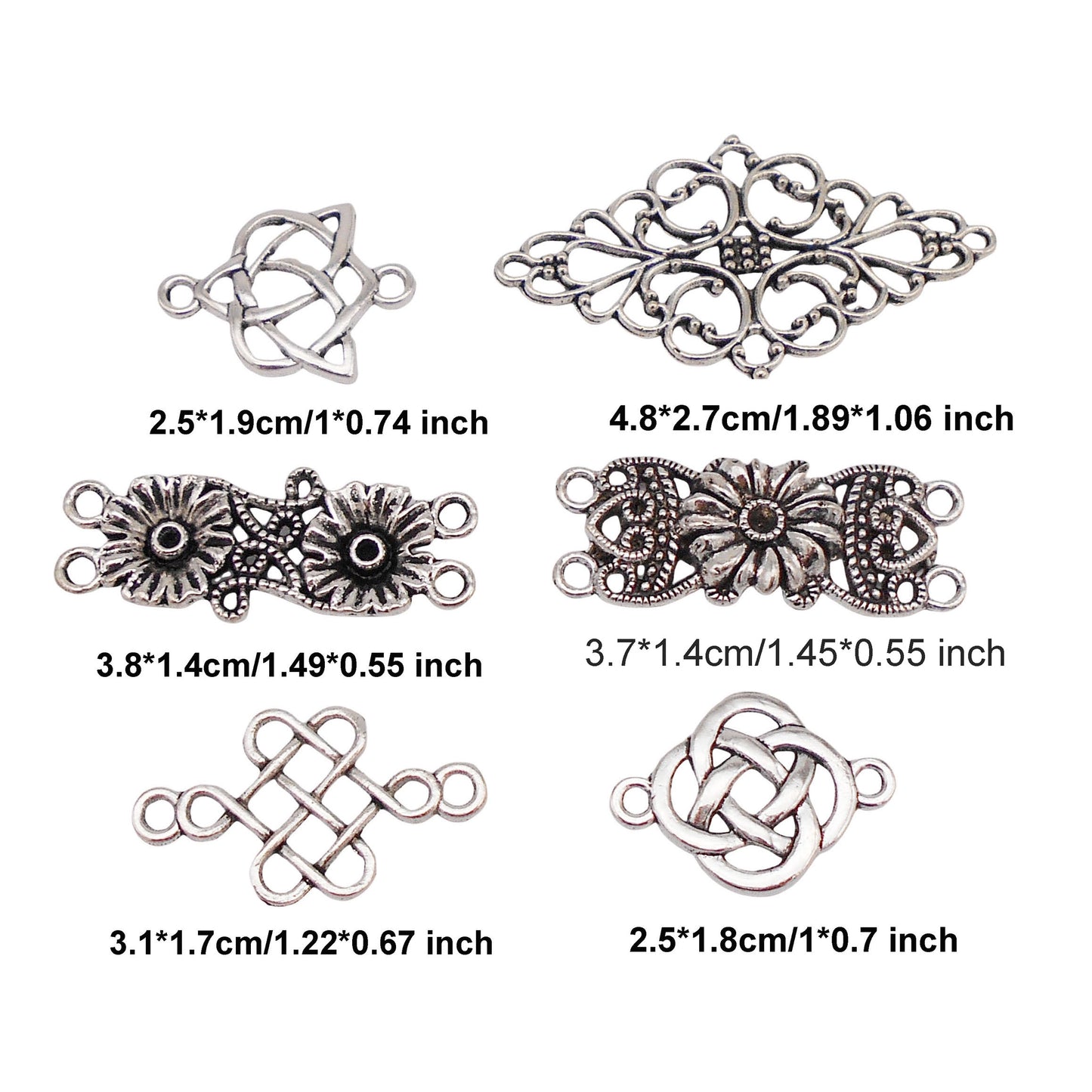 36pcs Mixed Antique Silver Alloy Chinese Knot Celtic Knot Celtic Knot Pendant for Jewelry Making DIY