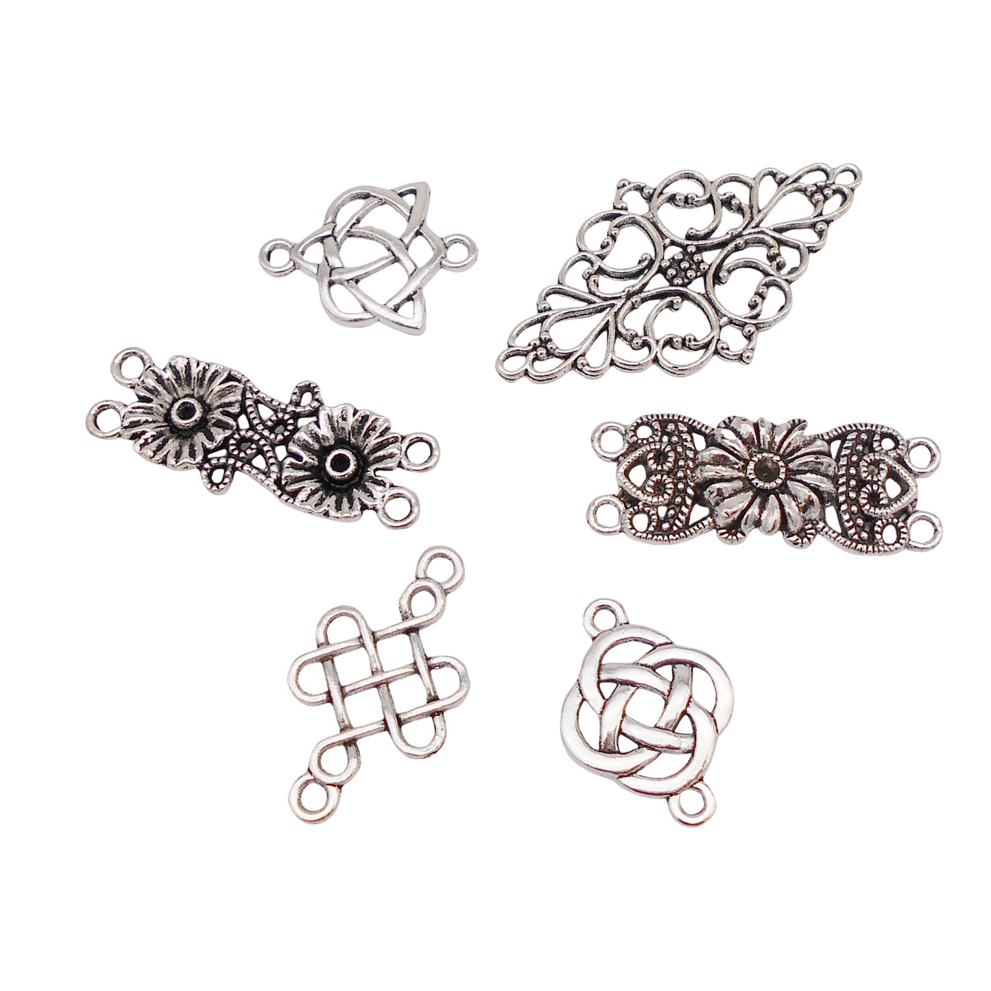 36pcs Mixed Antique Silver Alloy Chinese Knot Celtic Knot Celtic Knot Pendant for Jewelry Making DIY