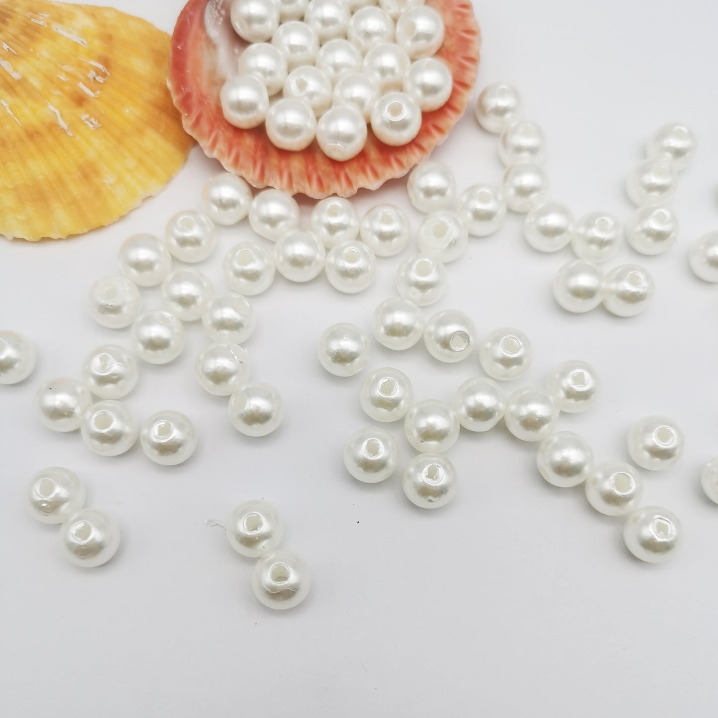 200-3000pcs Beige Pearls Beads,Plastic Faux Pearl with Hole,Loose Spacer Beads for Jewelry Making,Bracelets Necklaces Earrings DIY Accessory,Crafts Vase Filler Decoration 4mm 6mm 8mm 10mm 12mm