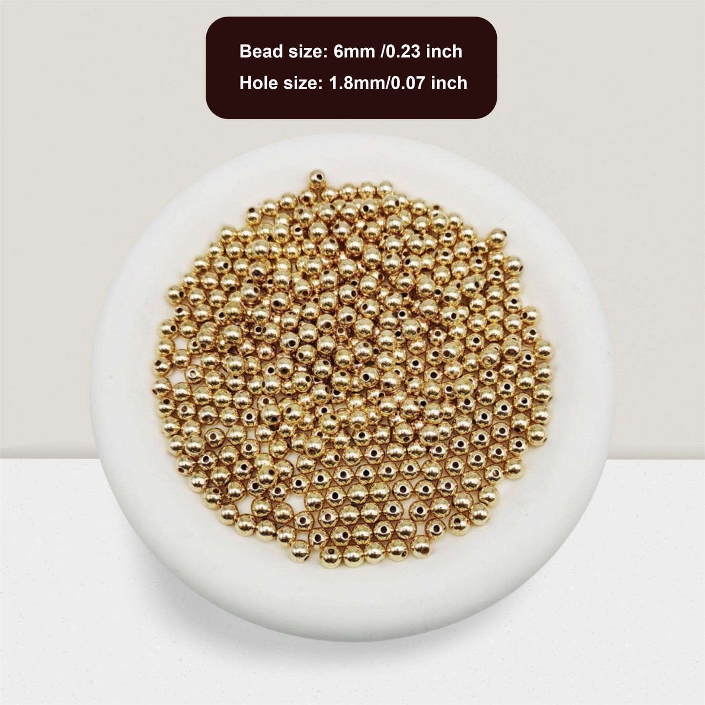 200-4200pcs 4mm  6mm  8mm Gold Tone Spacer Beads CCB Plastic Smooth Round Bead Loose Beads for Bracelet Necklace Jewelry Making