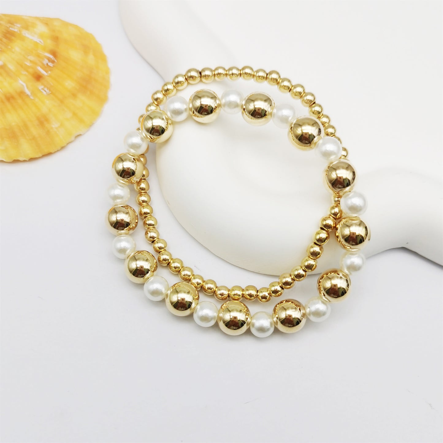 200-4200pcs 4mm  6mm  8mm Gold Tone Spacer Beads CCB Plastic Smooth Round Bead Loose Beads for Bracelet Necklace Jewelry Making