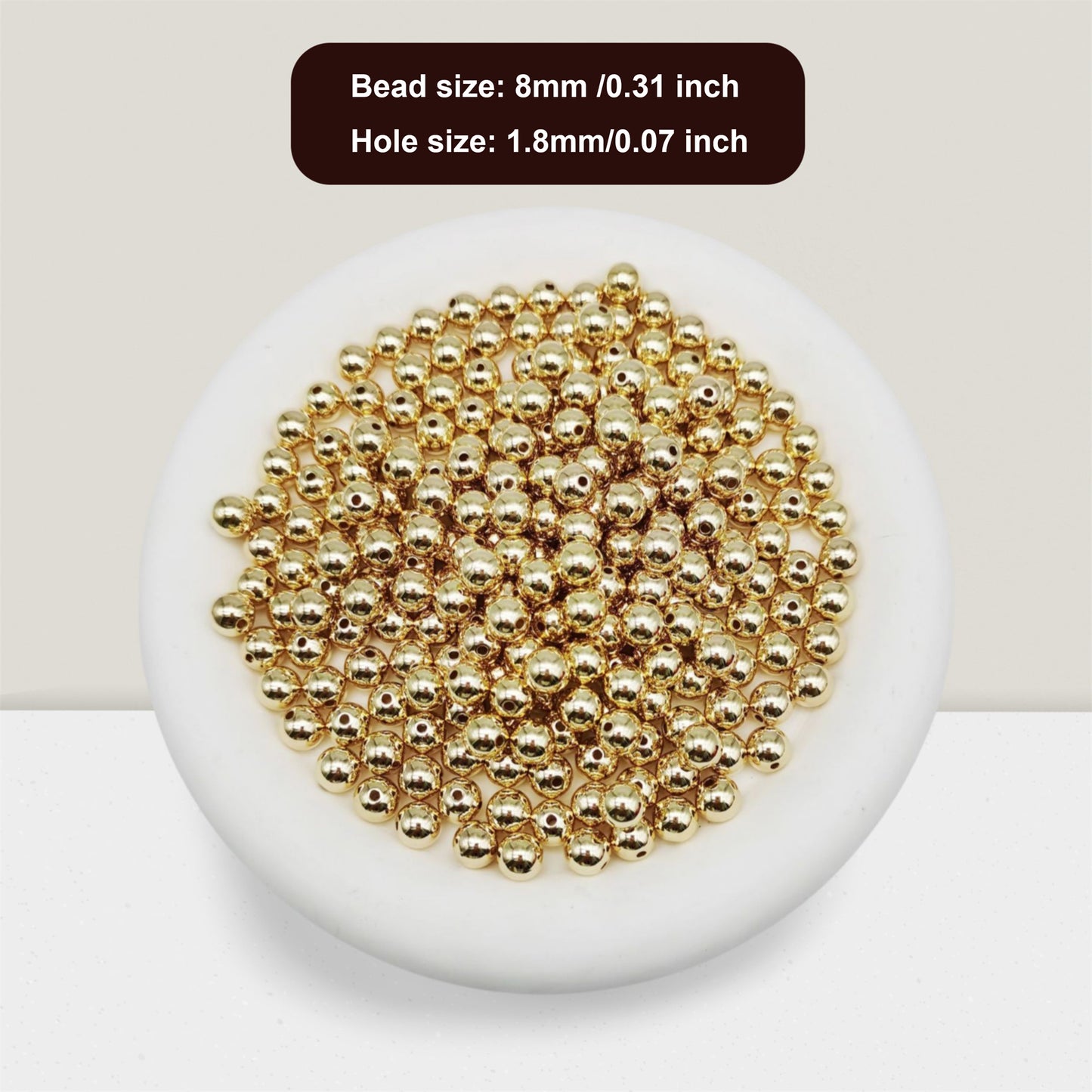 200-4200pcs 4mm  6mm  8mm Gold Tone Spacer Beads CCB Plastic Smooth Round Bead Loose Beads for Bracelet Necklace Jewelry Making