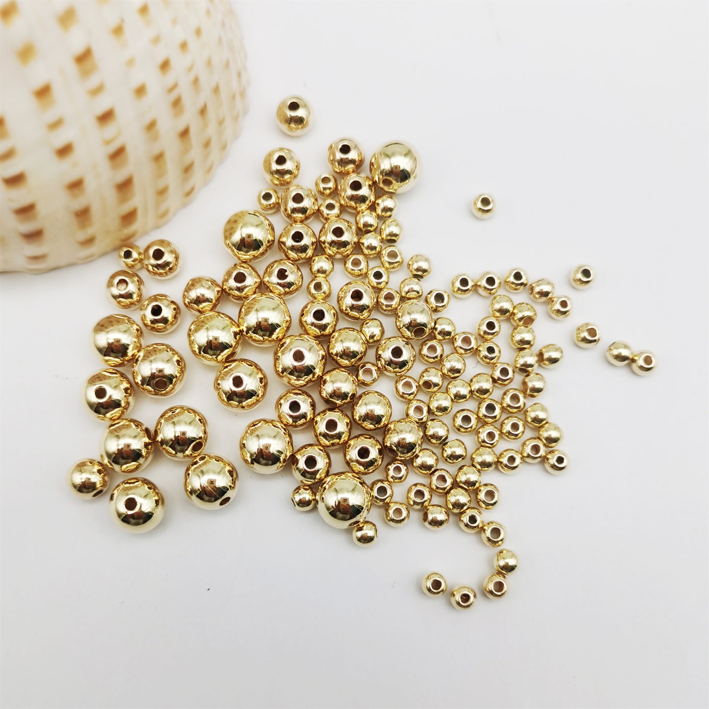 2500 PCS Gold Color 4mm 6mm 8mm Mixed Spacer Beads CCB Plastic Smooth Round Bead for Bracelet Necklace Jewelry Making