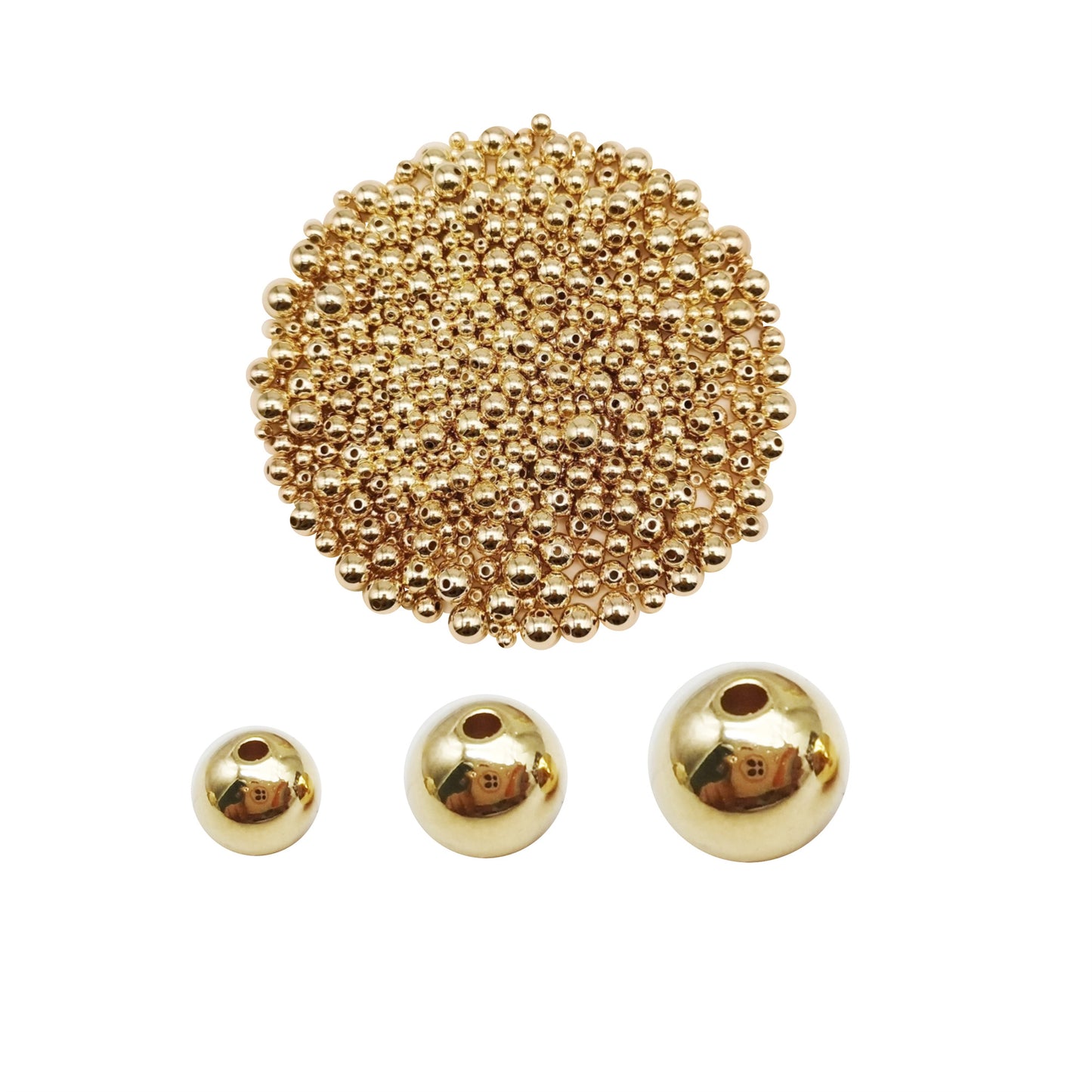 200-4200pcs 4mm  6mm  8mm Gold Tone Spacer Beads CCB Plastic Smooth Round Bead Loose Beads for Bracelet Necklace Jewelry Making