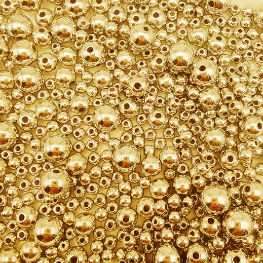 2500 PCS Gold Color 4mm 6mm 8mm Mixed Spacer Beads CCB Plastic Smooth Round Bead for Bracelet Necklace Jewelry Making