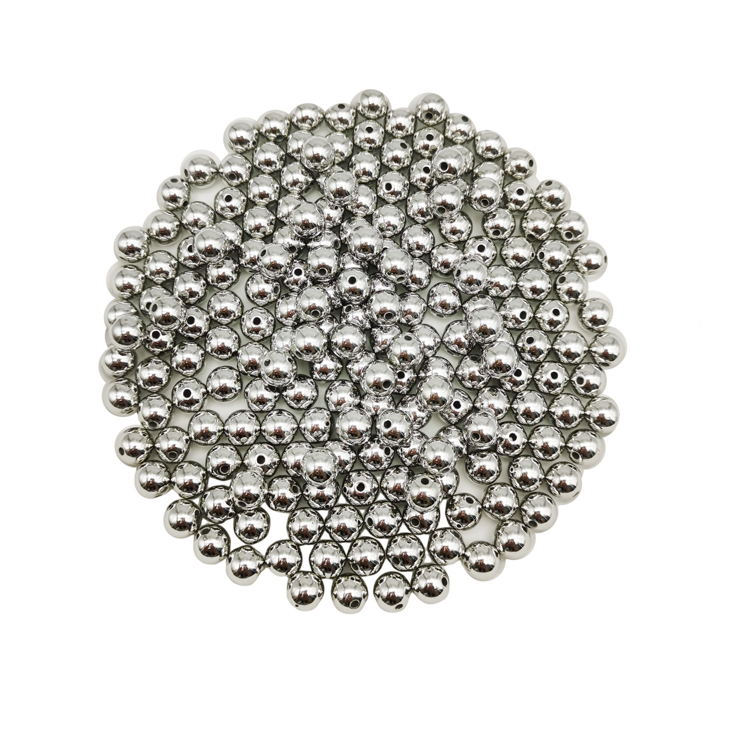 200-4200pcs 4mm  6mm  8mm SilverTone Spacer Beads CCB Plastic Smooth Round Bead Loose Beads for Bracelet Necklace Jewelry Making