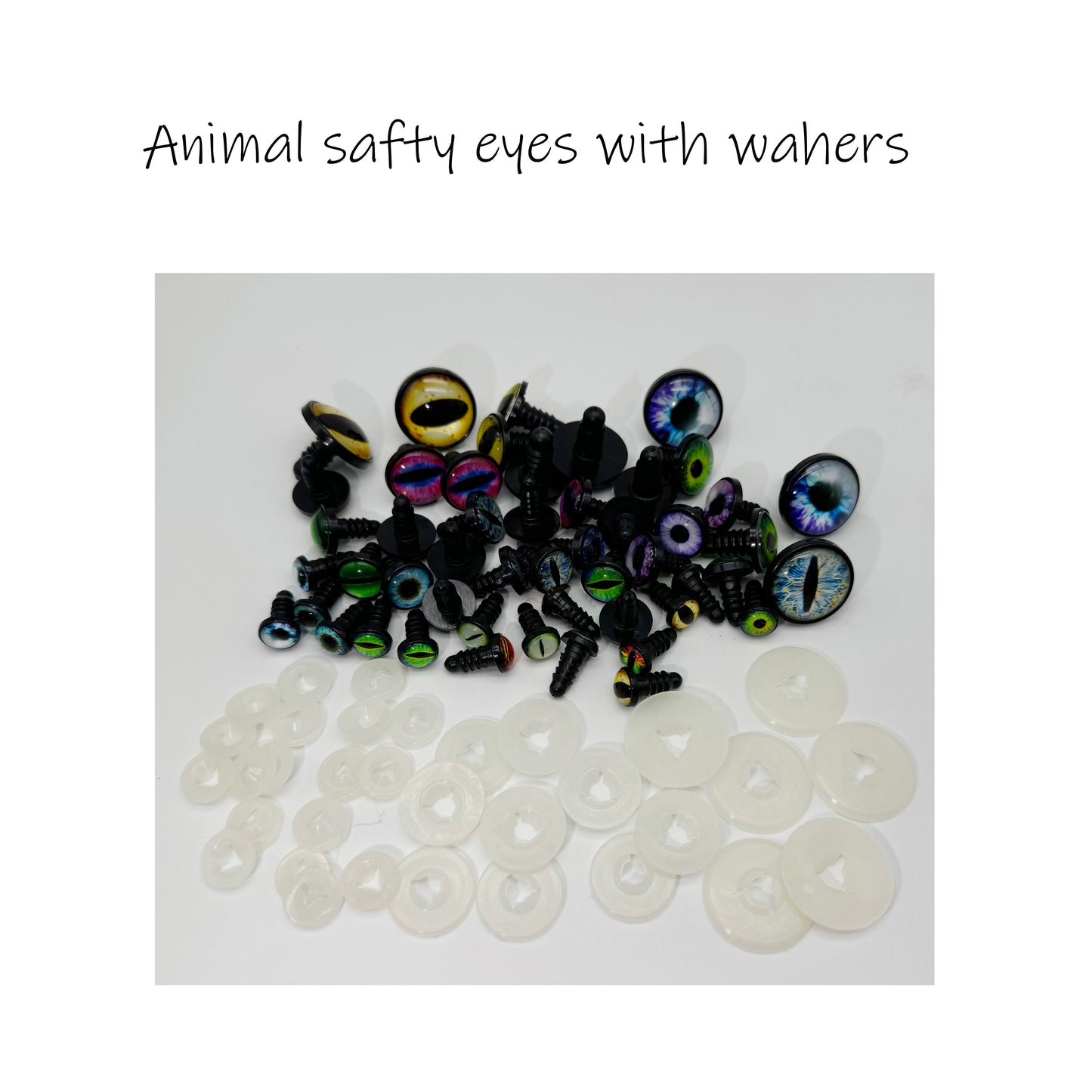 25 Pairs Dragon Safety Eye Round Pupil Eyes with Washer for Stuffed Animal Craft Making Bear Amigurumi Crochet Crafts Eyes 10mm 14mm 16mm 18mm 24mm