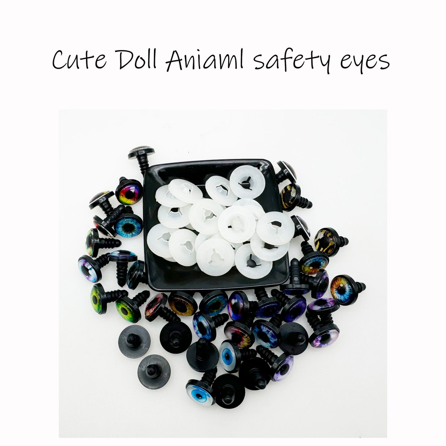 25 Pairs Dragon Safety Eye Round Pupil Eyes with Washer for Stuffed Animal Craft Making Bear Amigurumi Crochet Crafts Eyes 10mm 14mm 16mm 18mm 24mm