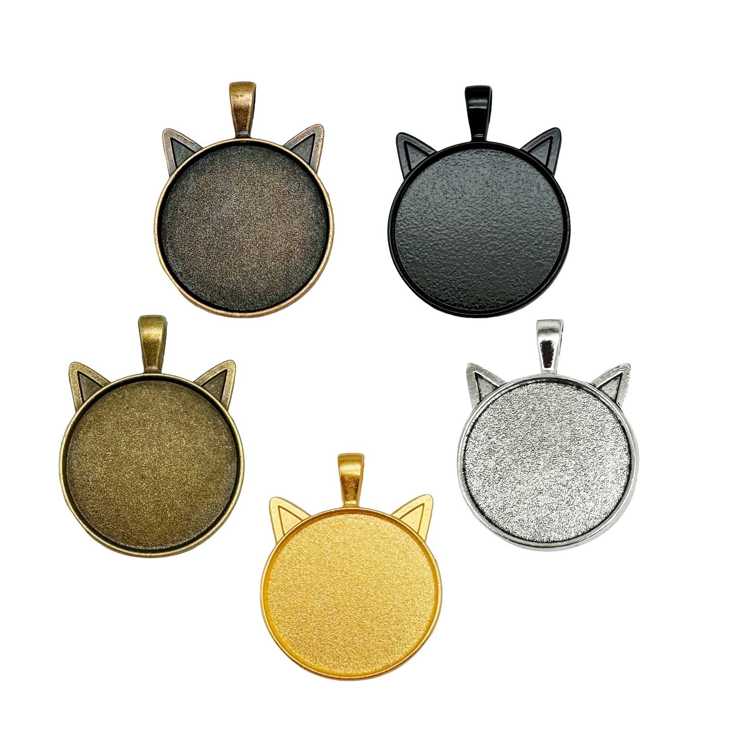 15Pcs Cat Bezel Blank Pendant  Dog Tray Setting Charm for Resin Jewelry Glass Cabochon Gemstone Cameo Photo Memory Necklace DIY Craft